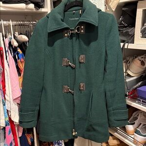 Calvin Klein Women's Dark Green Pea Coat